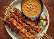 chicken satay with spicy peanut sauce